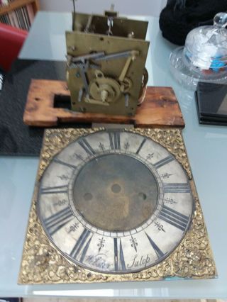 Longcase 8 Days Clock Brass Dial And Movement Please Study All The Pictures