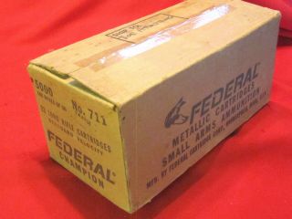 Empty Vintage Federal Champion Ammo Box 5000 Case.  22 Target Ammunition Rimfire