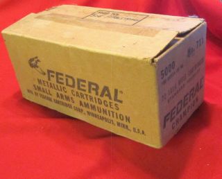 EMPTY Vintage FEDERAL Champion AMMO BOX 5000 Case.  22 Target Ammunition Rimfire 2