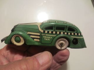 Marx Tin Litho " Tricky Taxi " 7108 In Green Paint - No Repainting Or Polishing