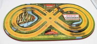 Vintage 1930 - 40s Louis Marx Magic Crossroads With 4 Cars,  Complete,  Nr,  5368