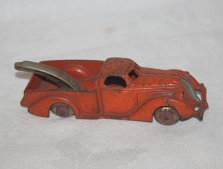 LMAS Antique Hubley 2220 Cast Iron Tow Truck Orange 2