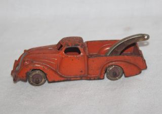 LMAS Antique Hubley 2220 Cast Iron Tow Truck Orange 4