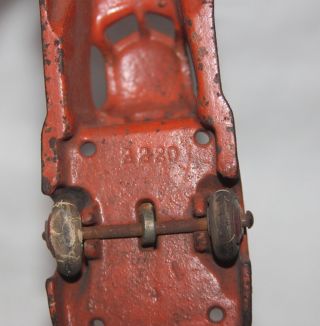 LMAS Antique Hubley 2220 Cast Iron Tow Truck Orange 8