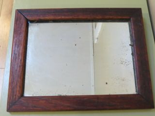 Antique Small Primitive Wood Framed Mirror 14.  5” X 11.  5” Glass