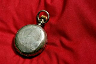 Elgin Hunter Pocket Watch 1910258 1886 Newport Case Coin Deer 2
