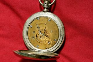 Elgin Hunter Pocket Watch 1910258 1886 Newport Case Coin Deer 8