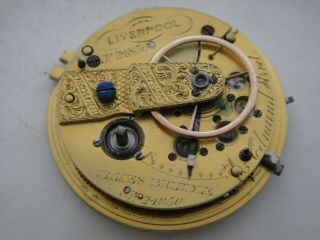 James Brindle Liverpool Lever Fusee Movement 43mm Wide Dial Sn24850 Ca 1820?