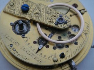 James Brindle Liverpool lever fusee movement 43mm wide dial sn24850 Ca 1820? 2