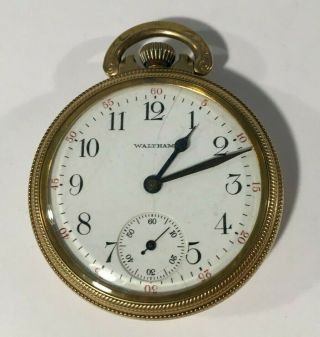 Vtg Antique Elgin 10k Gold Filled Traveler Pocket Watch Star Case Time Second