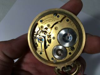 VTG Antique ELGIN 10k GOLD FILLED Traveler POCKET WATCH Star Case Time Second 4