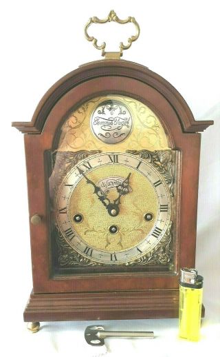 Warmink Mantel Clock Westminster Quarter Strike Silent Option Vintage 1973