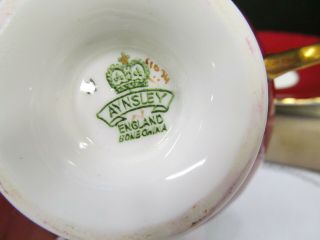 AYNSLEY tea cup and saucer red & orchard fruits signed D Jones teacup oban 3
