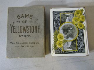 Game Of Yellowstone No.  1122 Very Early Gorgeous Card Game - Buffalo