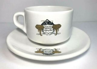 Vintage Mount Kenya Safari Club East Africa Espresso Cup And Saucer Elephants