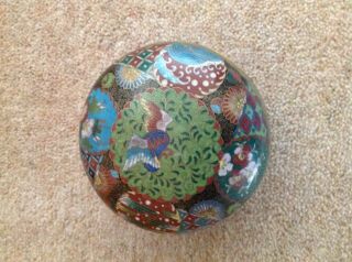 Cloisonne Bowl,  Nicely Decorated.  10 Inch Diameter,  No Identity Marks