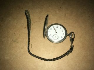 Vintage Drusus Side Winder Pocket Watch 800 Silver Case