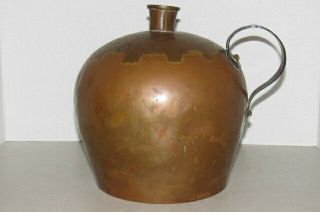 Vintage Antique Arts & Crafts Style Copper Jug Ovoid Vessel - ESTATE FIND 5