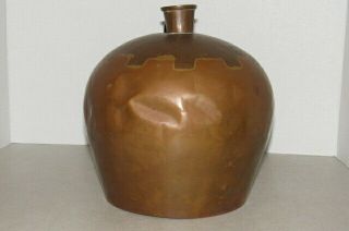 Vintage Antique Arts & Crafts Style Copper Jug Ovoid Vessel - ESTATE FIND 6
