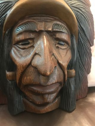 VINTAGE HAND CARVED NATIVE AMERICAN INDIAN WOOD Wall Hanging 2