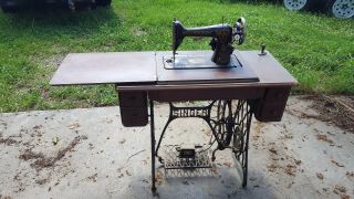 Antique Singer Flip Table Electric Sewing Machine
