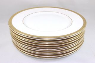 SET (S) 6 BREAD PLATES DOULTON CHINA ROYAL GOLD H4980 RAISED GOLD ENCRUSTED WHITE 6