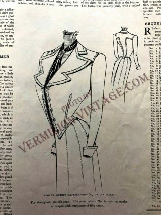1900 Vogue April 9,  Edwardian Fashion,  Pattern 60 Tailor Jacket 2