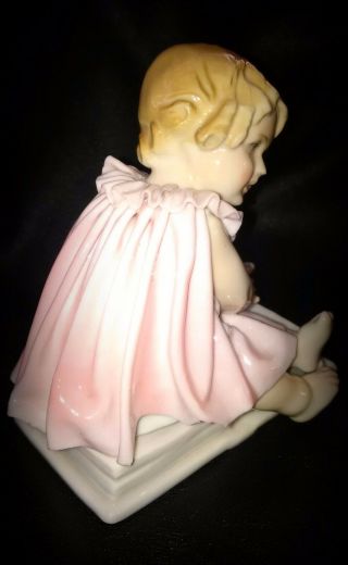 Karl Ens Figurine Porcelain Germany Antique Signed Girl Multicolor 1940 ' Vintage 5