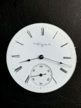 16s Elgin Pocket Watch Movement Great Dial And Hands Running Strong