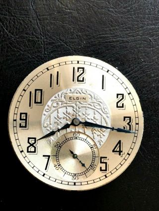 16s Elgin Fancy Pocket Watch Movement Dial And Hands Running Strong