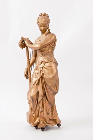 Ansonia Music & Poetry double standing figural clock Music figure only @ 1890 2