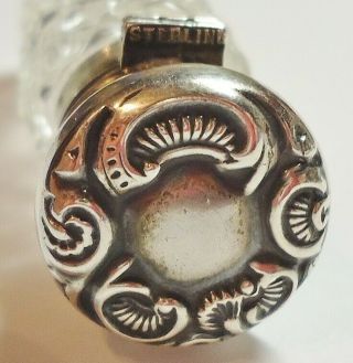 Antique Cut Crystal Glass & Sterling Silver Mini Purse Perfume Scent Bottle - 1900 4