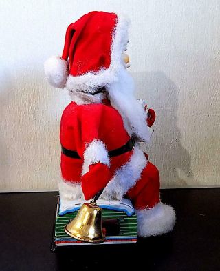 Vintage Battery Operated Santa Claus on House Bellringer Toy,  Made in Japan.  60s 4
