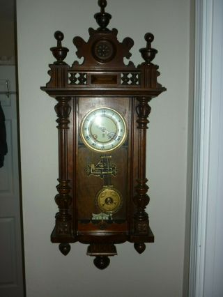 Rare Vtg Antique Gustav Becker Germany Dom Gong Wall Pendulum Clock