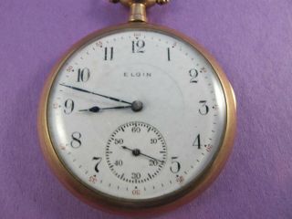 ELGIN GOLD FILLED 17J POCKET WATCH WITH 25 YEAR WADSWORTH CASE 3
