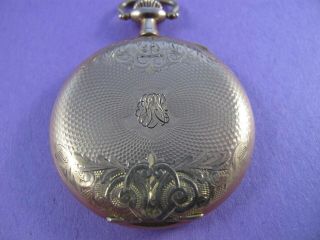 ELGIN GOLD FILLED 17J POCKET WATCH WITH 25 YEAR WADSWORTH CASE 4