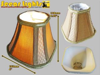Candle Square Lampshade Clip On Bulb For Chandelier Pendants Antique Gold Shade