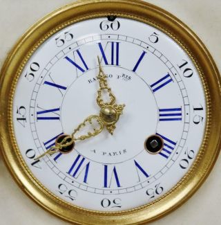 Antique French Solid Bronze Figural Mantel Clock 8 Day Marble Mantel Clock Set 9