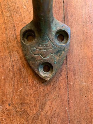 Very Rare Antique Hand Forged Copper Barn Front Door Gate Pull handle 8” Vintage 4