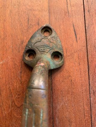 Very Rare Antique Hand Forged Copper Barn Front Door Gate Pull handle 8” Vintage 5