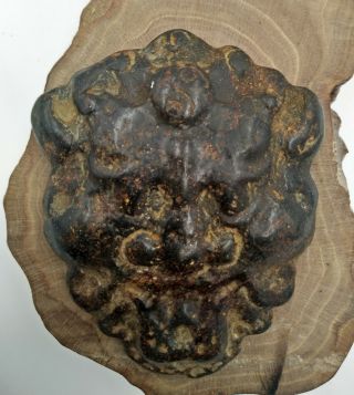 Hongshan culture Magnetic jade stone carve head of lion jade pendant N105 2