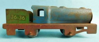 Very Rare Boomaroo Toys O Gauge Steel Tin Toy Train Locomotive
