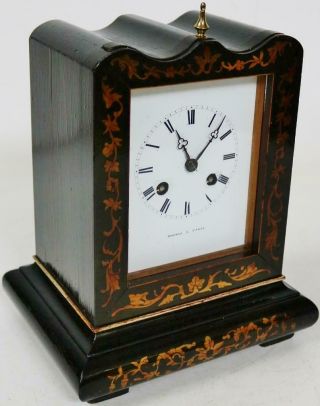 Antique French 8 Day Embossed Bronze mantel Clock Ornate Designed Cube Clock 2