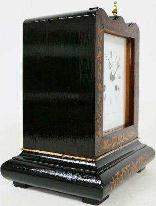 Antique French 8 Day Embossed Bronze mantel Clock Ornate Designed Cube Clock 3