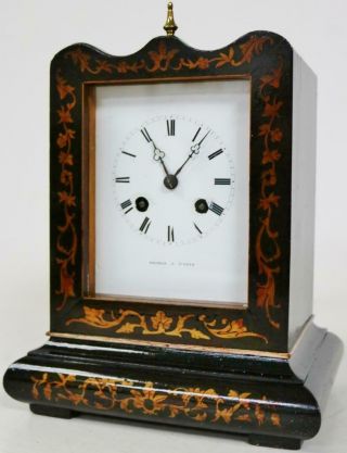 Antique French 8 Day Embossed Bronze mantel Clock Ornate Designed Cube Clock 6