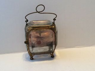 Vintage Square Glass Pocket Watch Holder / Stand
