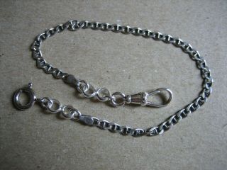Vintage Unique S/silver Pocket Watch Chain 9 In.  Long