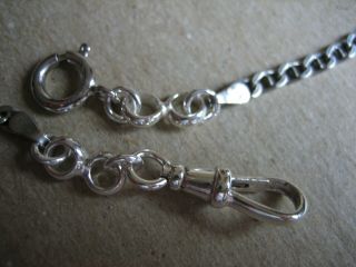 Vintage Unique S/Silver Pocket Watch Chain 9 in.  Long 3