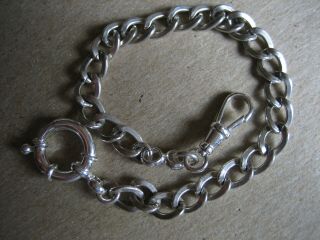 Vintage Unique S/silver Pocket Watch Chain 8.  1/2 In.  Long