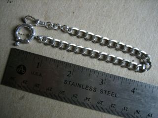 Vintage Unique S/Silver Pocket Watch Chain 8.  1/2 in.  Long 3